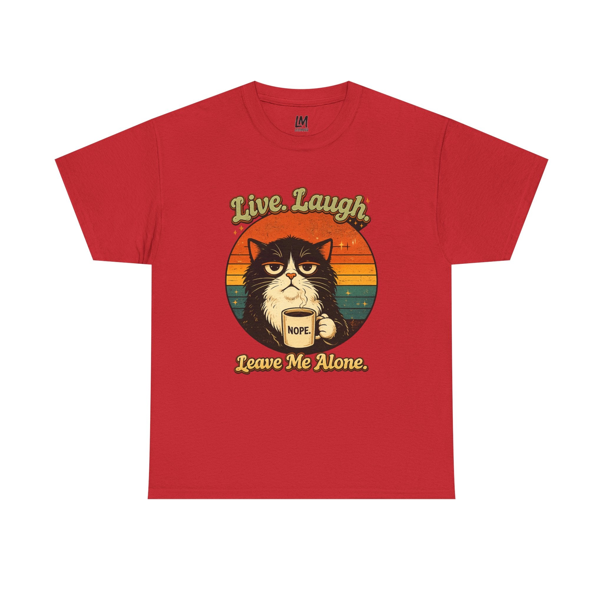 Cat T-Shirt — "Live, Laugh. Leave Me Alone." Retro Vintage Cat Mug Tee