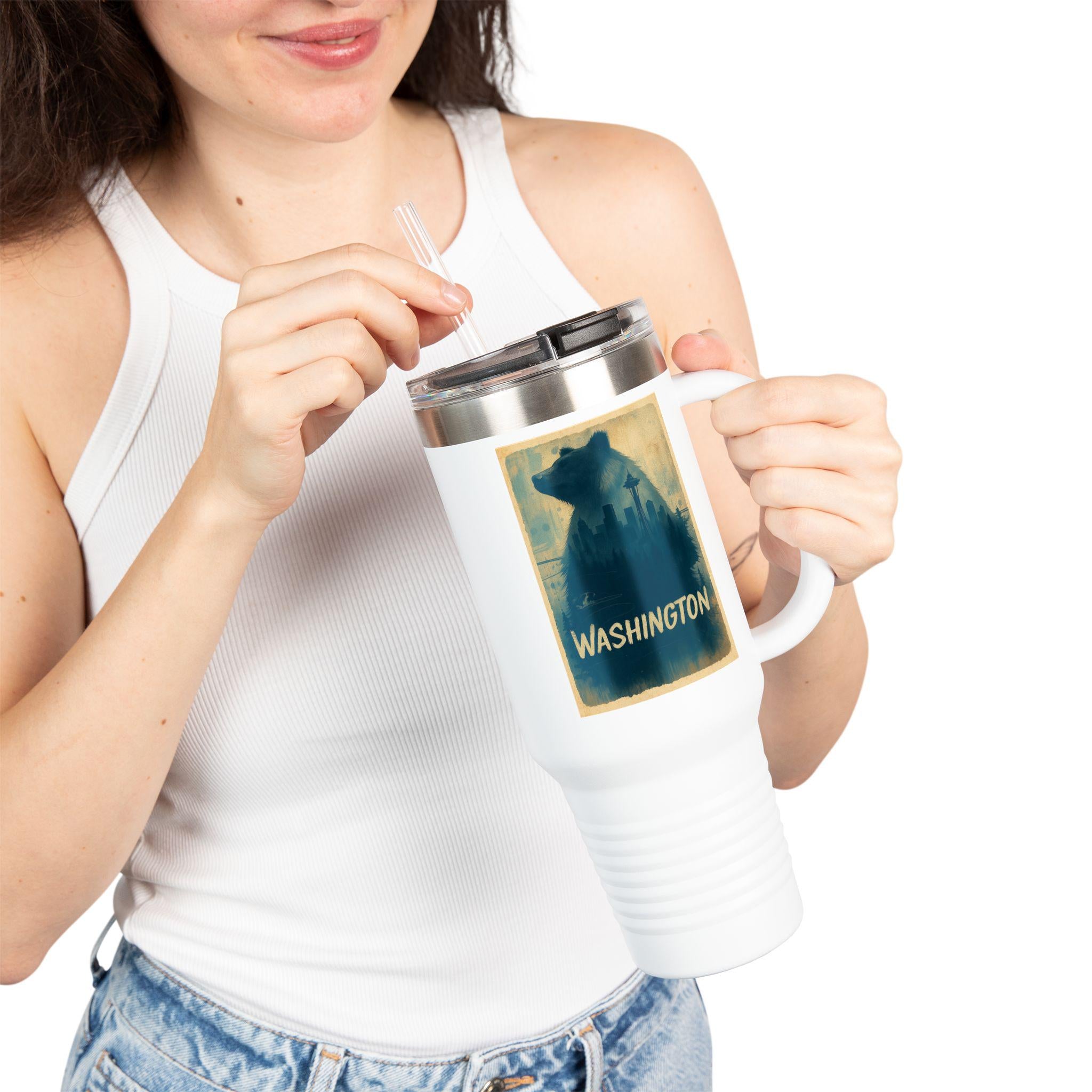 Washington Bear silhouette travel mug | 40oz insulated tumbler