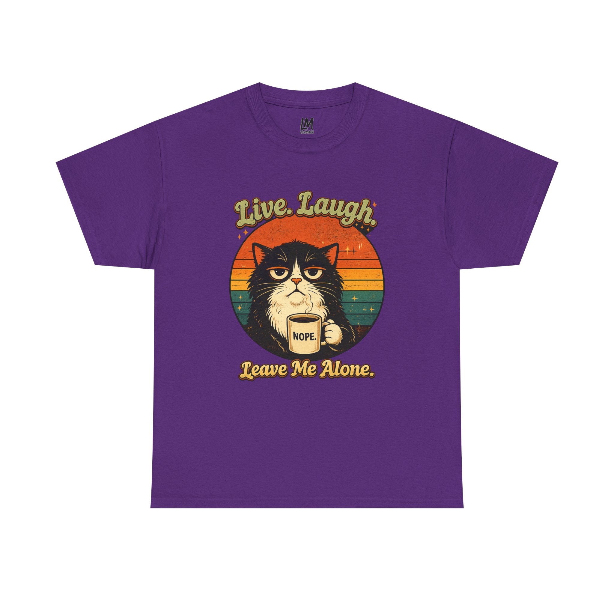 Cat T-Shirt — "Live, Laugh. Leave Me Alone." Retro Vintage Cat Mug Tee