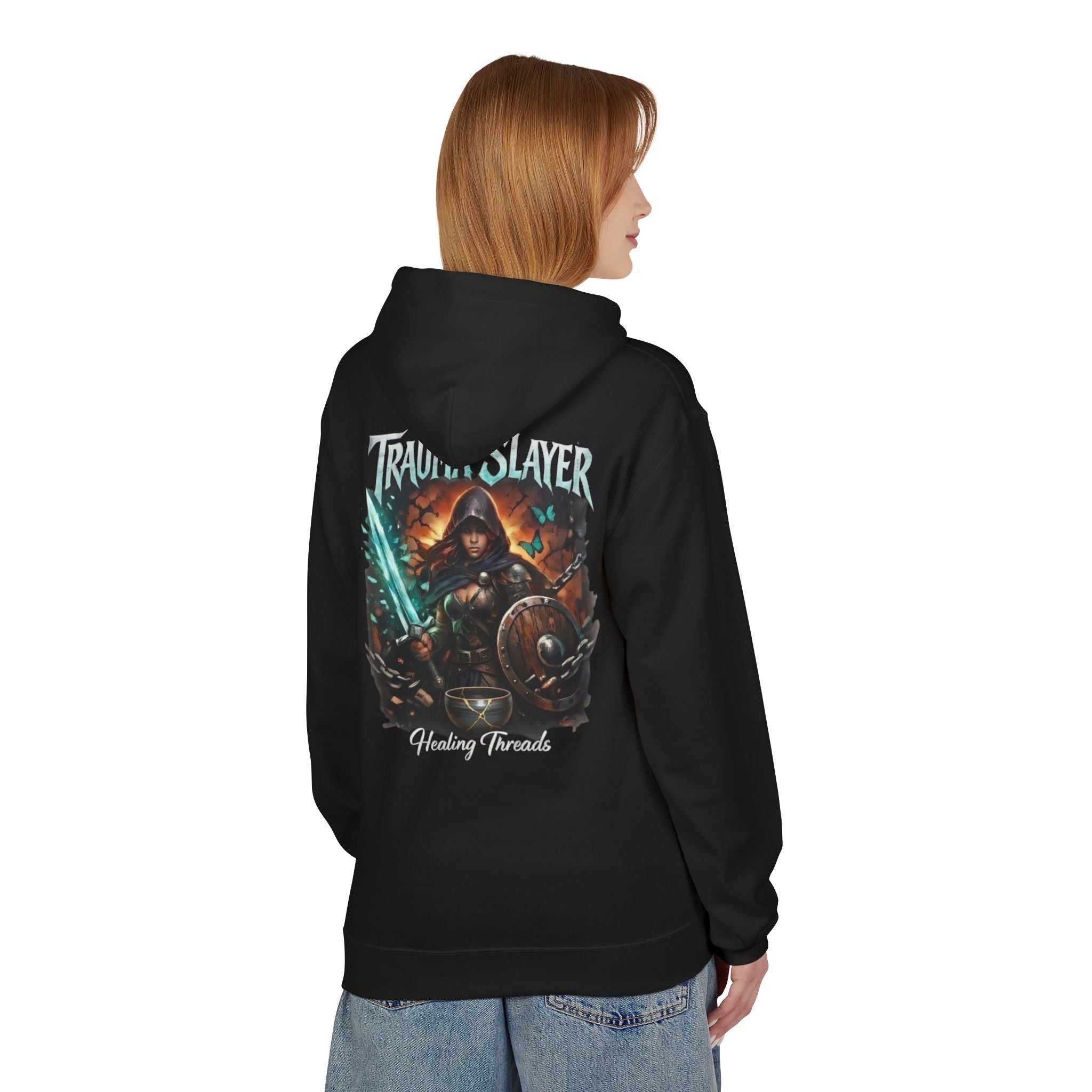 Trauma Slayer Hoodie | Healing Wounds Knight Shield Sword