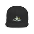 Mountain Sunrise Snapback Hat — Embroidered Pine & Sunrise Flat Bill