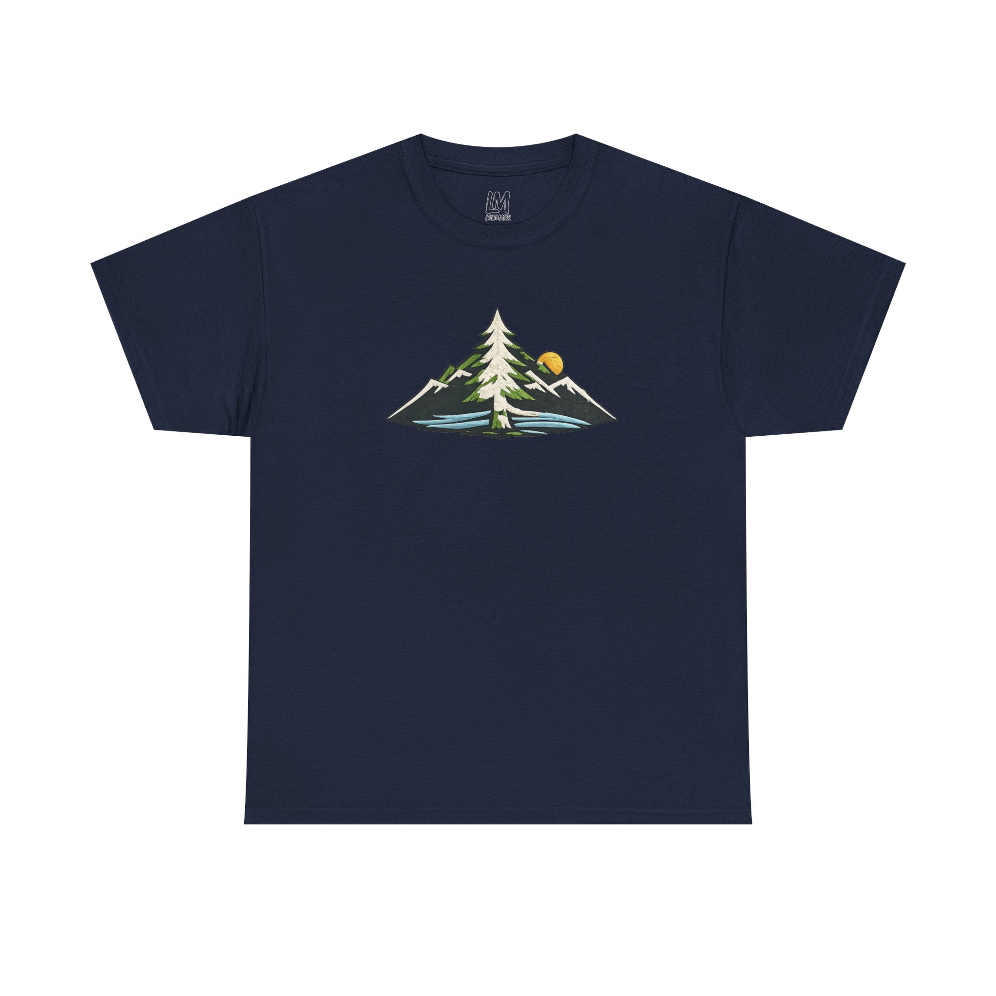Pacific Northwest Mountain & Tree Tee — Minimal Nature Scenic Shirt