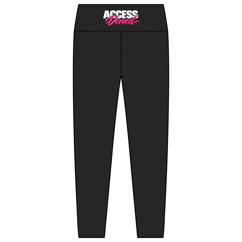 'Access Denied' High-Waist Women's Leggings — Black Yoga & Workout Tights