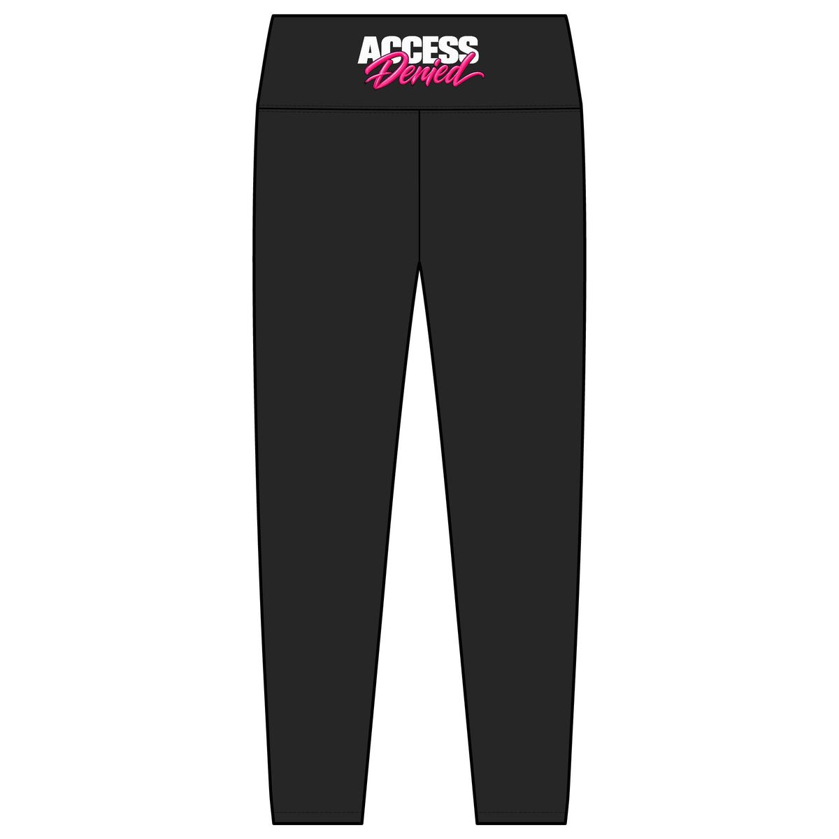 'Access Denied' High-Waist Women's Leggings — Black Yoga & Workout Tights