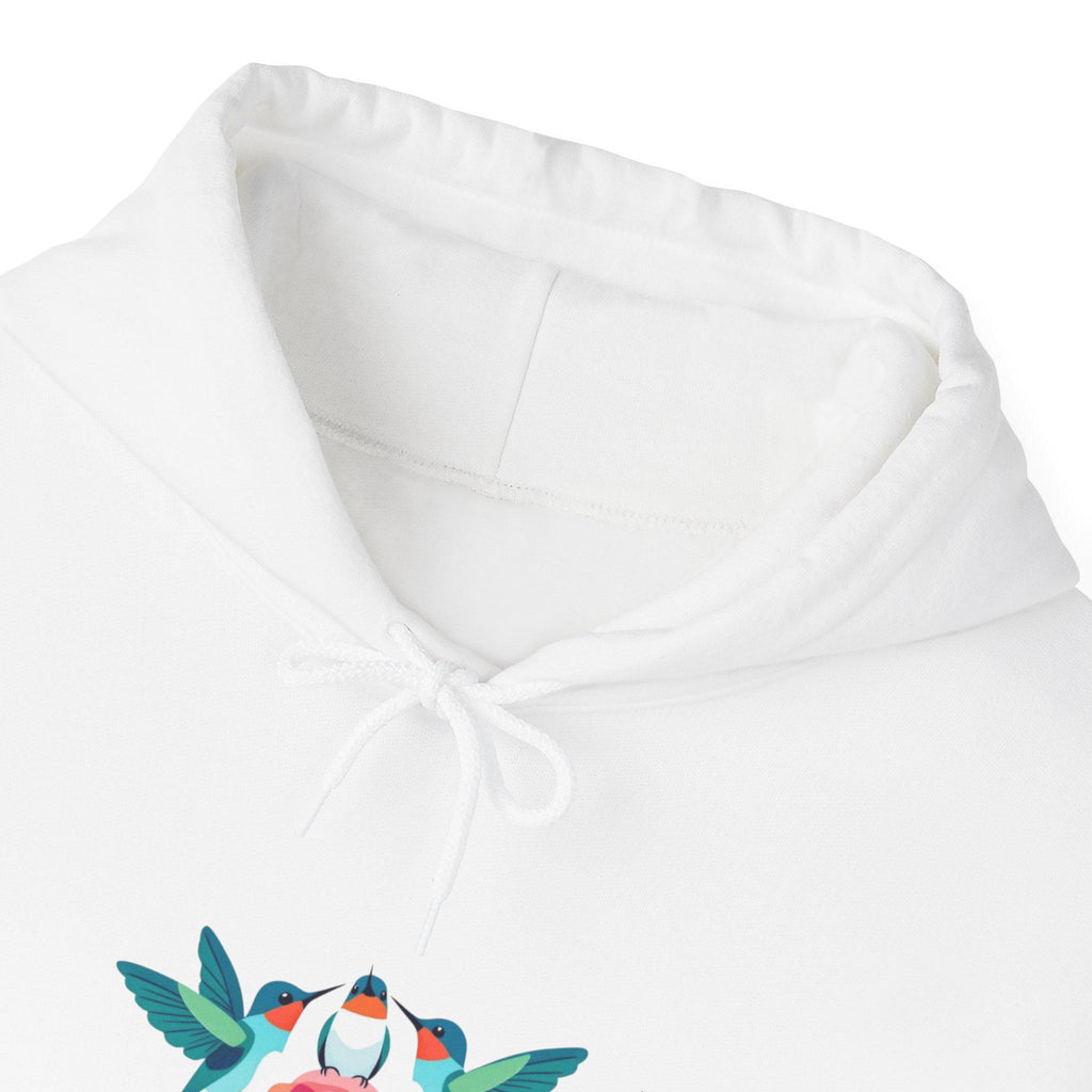 Rose and Hummingbirds Hoodie | Floral Bird Illustration