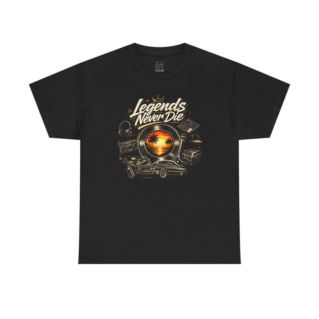 Legends Never Die Tee — Vintage Sunset Car Graphic T-Shirt