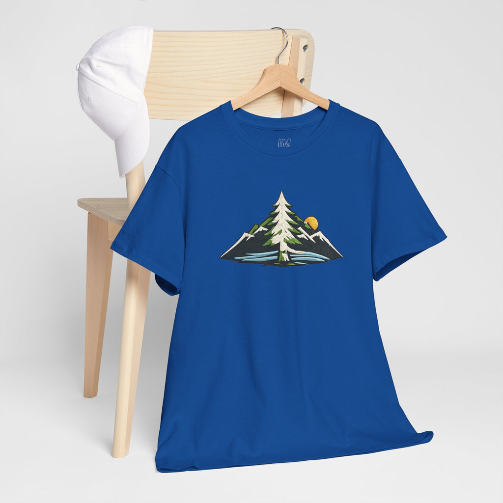 Pacific Northwest Mountain & Tree Tee — Minimal Nature Scenic Shirt