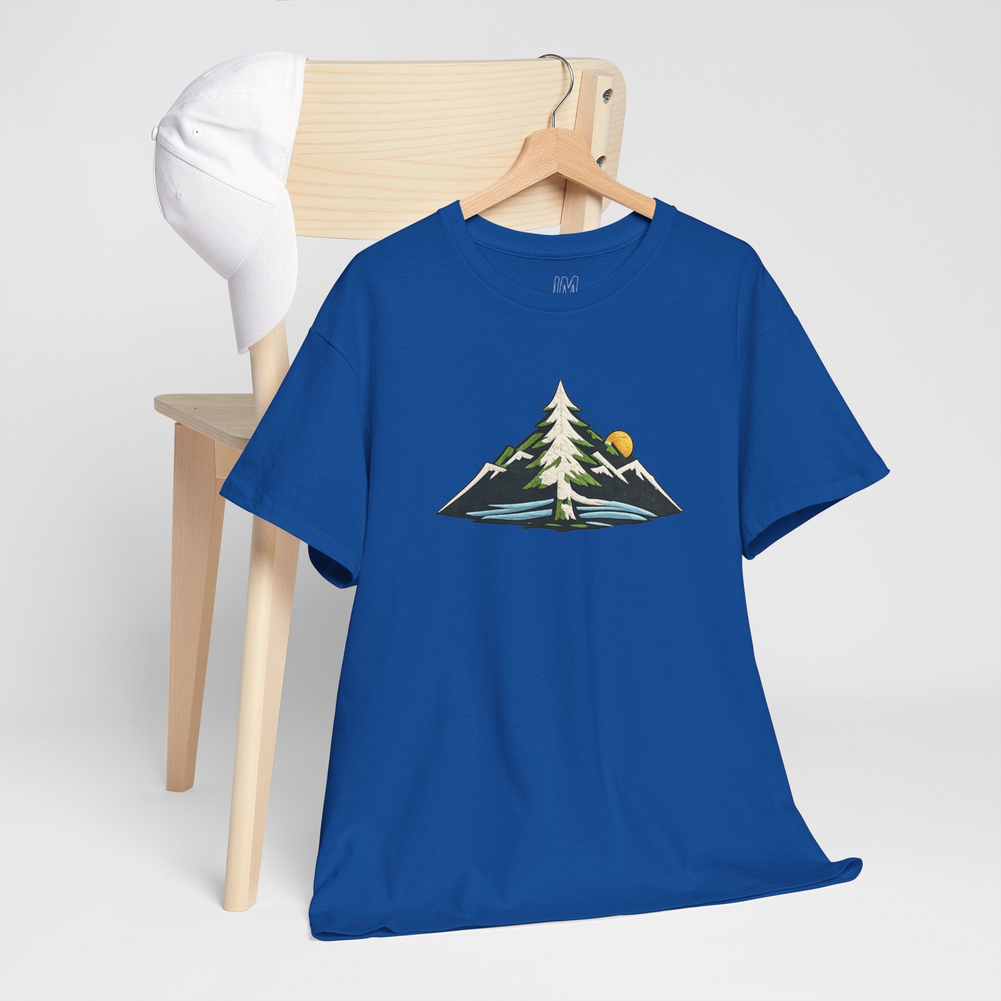 Pacific Northwest Mountain & Tree Tee — Minimal Nature Scenic Shirt