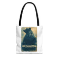 Washington Bear Skyline Tote Bag | Seattle Space Needle City Silhouette