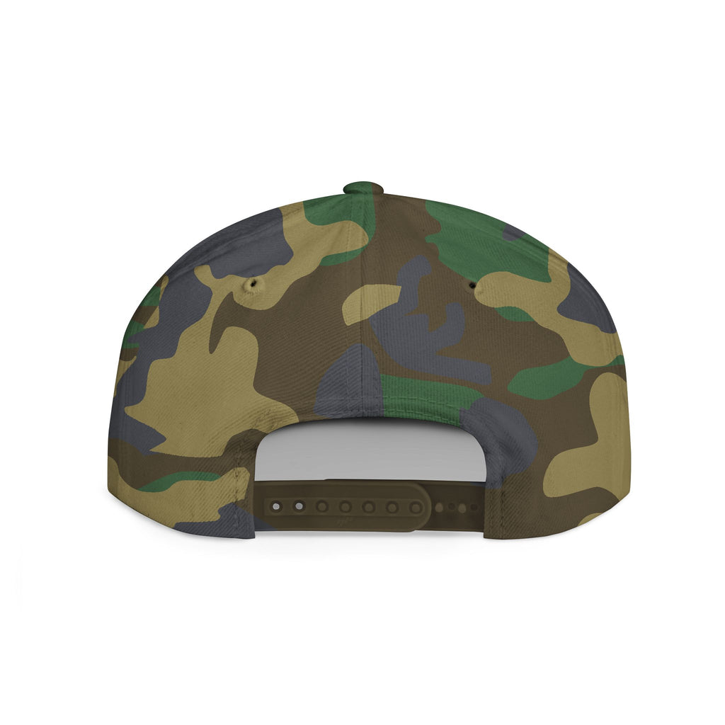 Mountain Sunrise Snapback Hat — Embroidered Pine & Sunrise Flat Bill