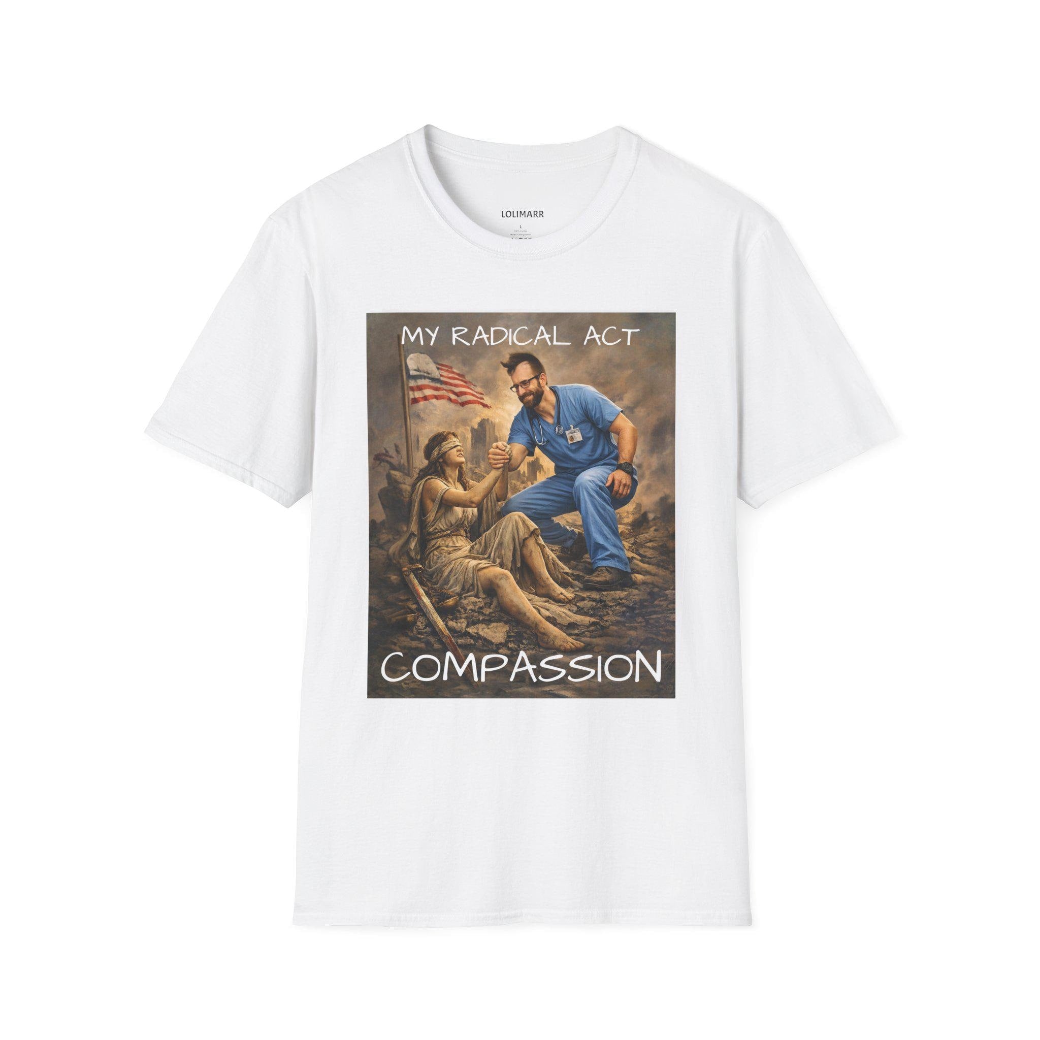 Pretti Radicalized by Compassion Unisex Softstyle T-Shirt