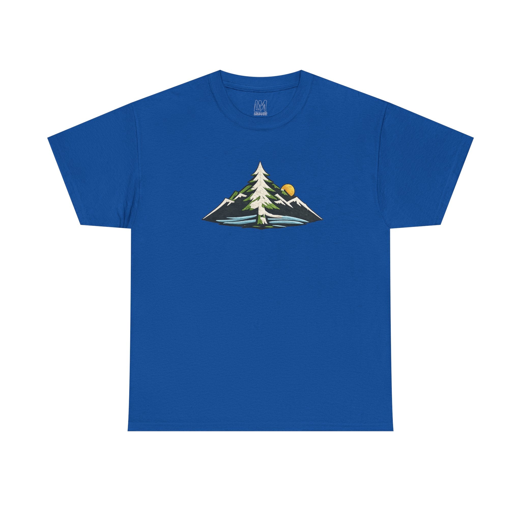Pacific Northwest Mountain & Tree Tee — Minimal Nature Scenic Shirt