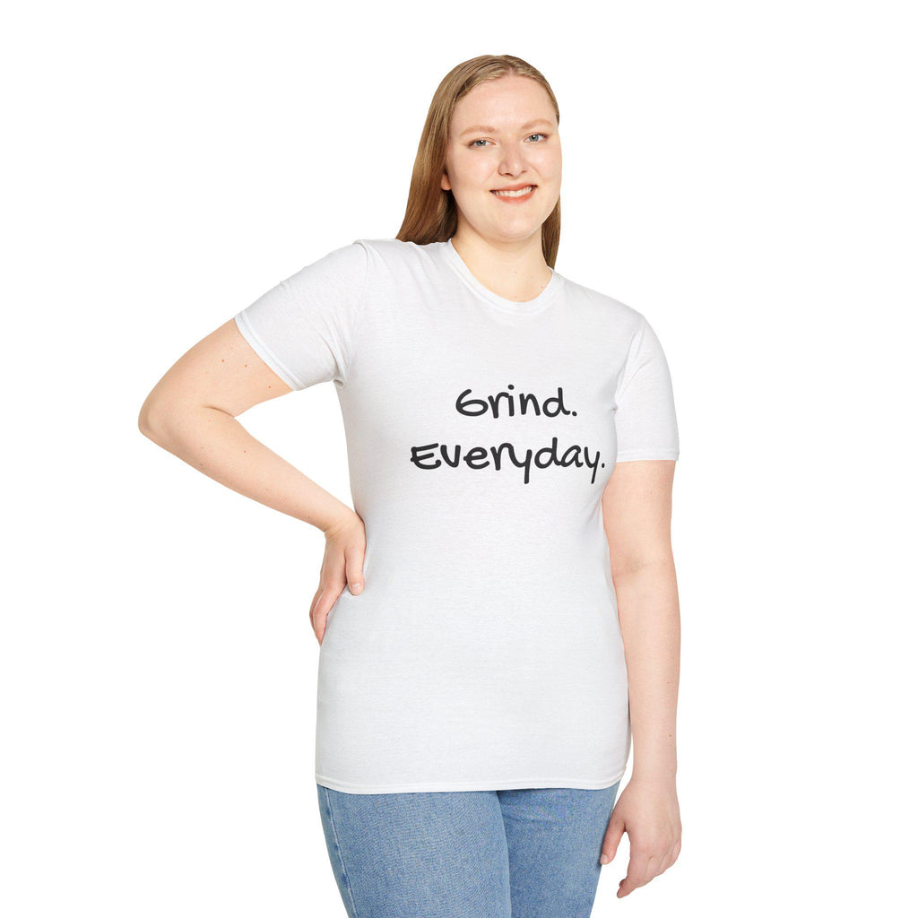 Motivational Unisex Softstyle T-Shirt - Grind Everyday Graphic Tee, Workout Gear, Casual Fashion, Gift for Fitness Lovers