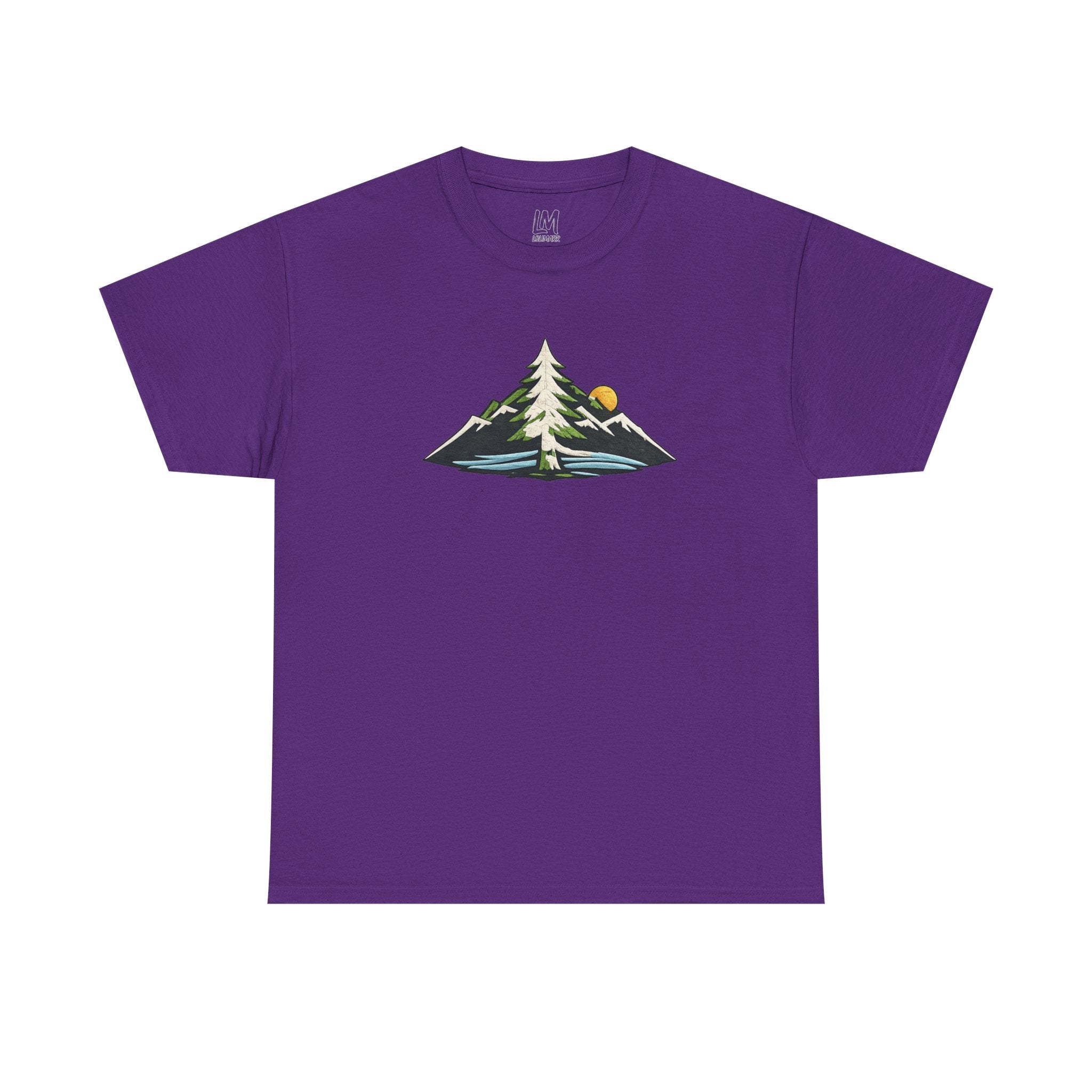 Pacific Northwest Mountain & Tree Tee — Minimal Nature Scenic Shirt