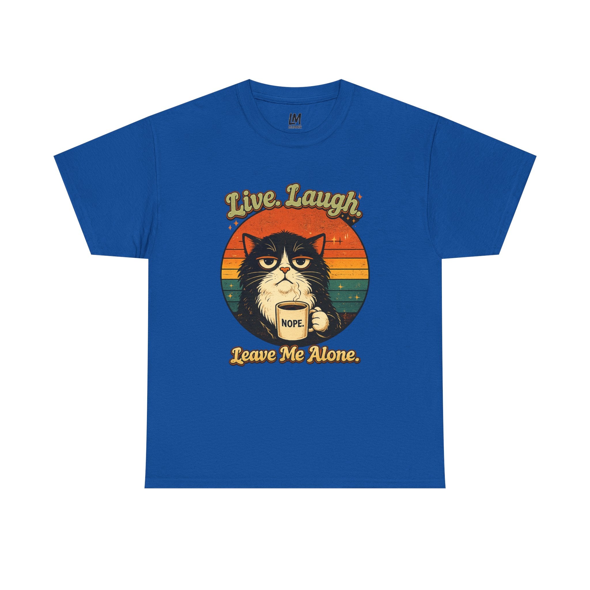 Cat T-Shirt — "Live, Laugh. Leave Me Alone." Retro Vintage Cat Mug Tee