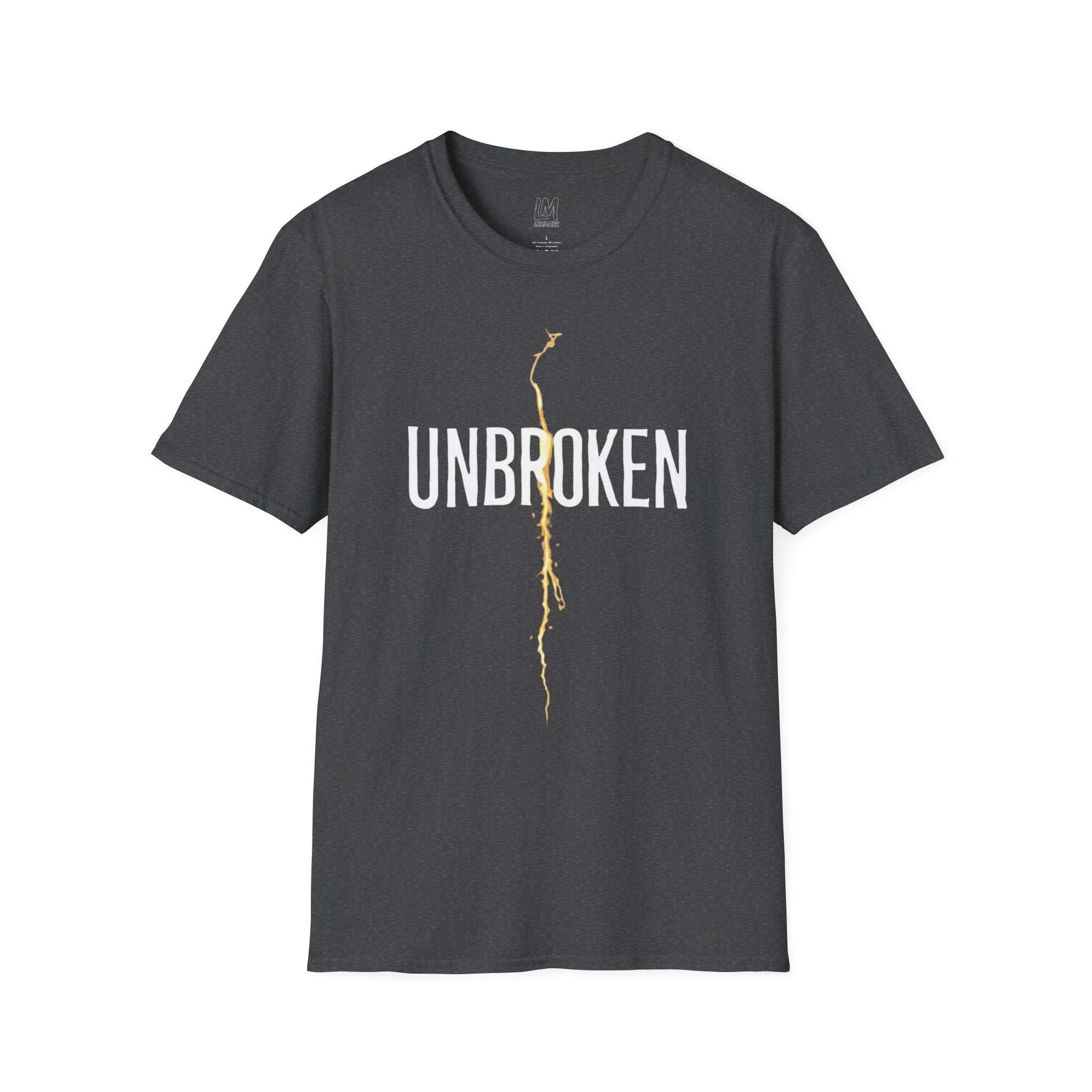 Unbroken Mended by Gold T-Shirt | Kintsugi Inspired Repair Art