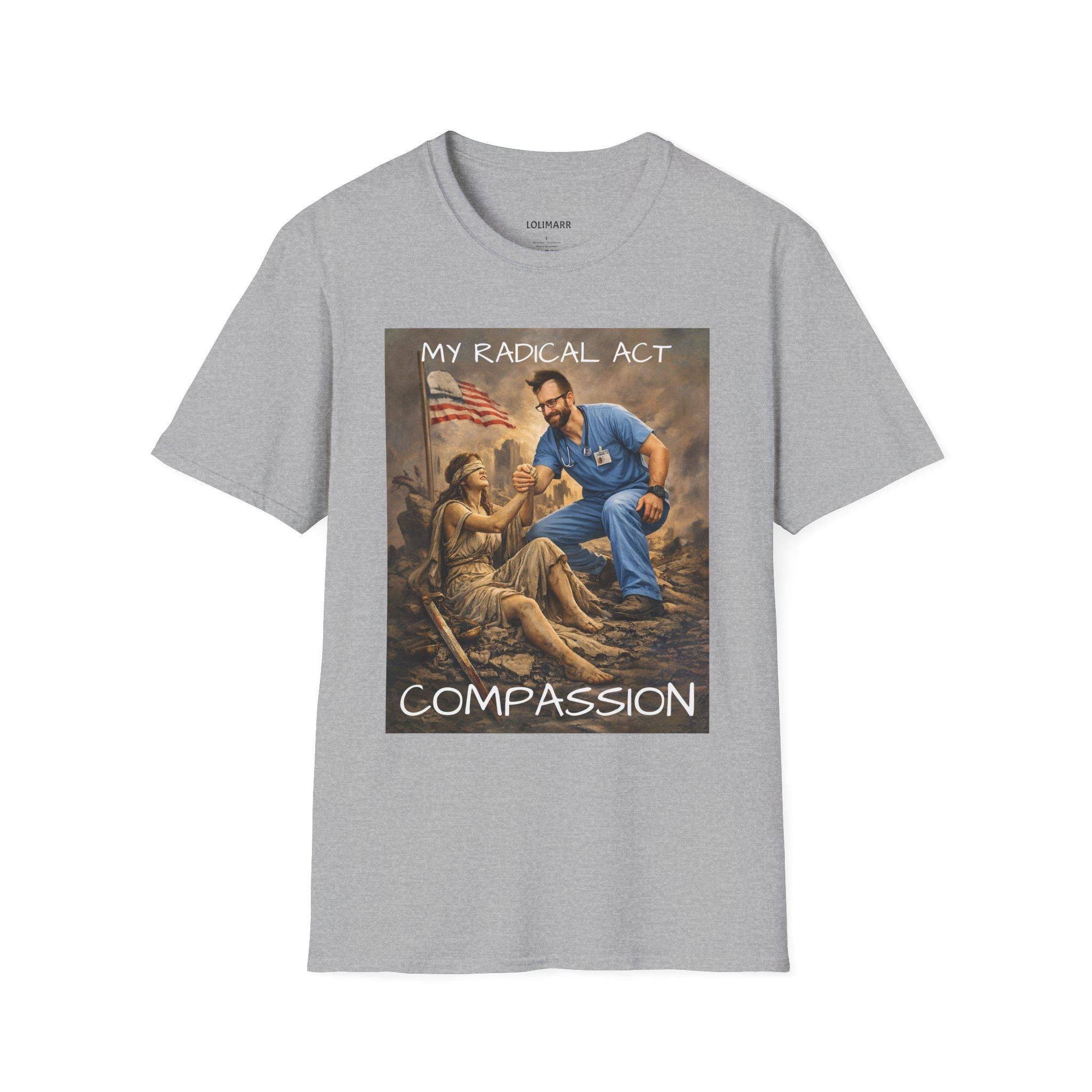 Pretti Radicalized by Compassion Unisex Softstyle T-Shirt