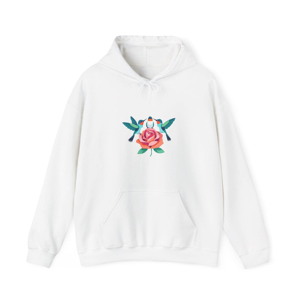Rose and Hummingbirds Hoodie | Floral Bird Illustration