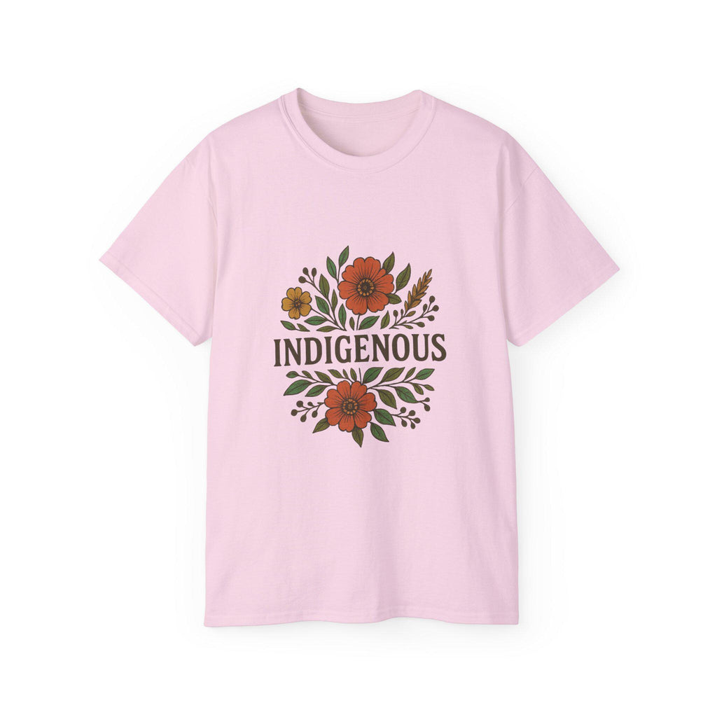 Indigenous Floral Unisex Tee - Eco-Friendly Shirt, Bohemian Style, Gift for Nature Lovers, Indigenous Rights Awareness, Everyday Wear